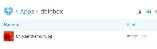 dbinbox uploaded files