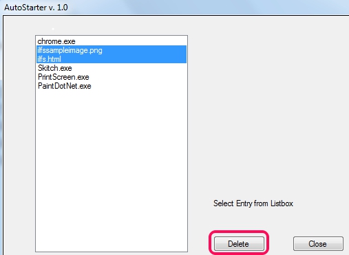 AutoStarter- delete programs