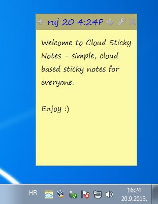 Cloud Sticky default window