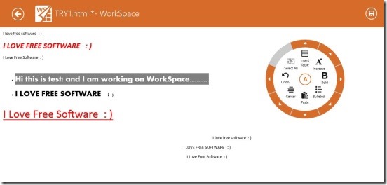 Component One WorkSpace - working on html