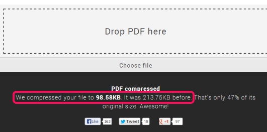 Compress PDF- interface