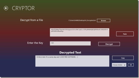 Cryptor - decrypting text