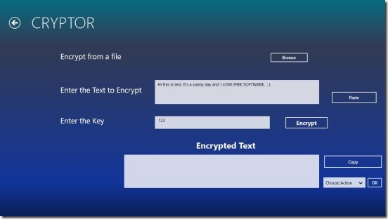 Cryptor - encrypting text
