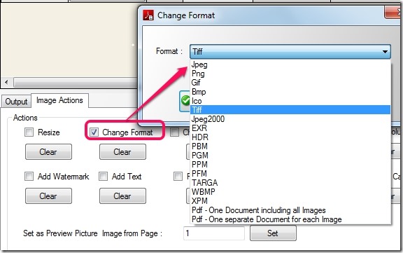 Free PDF Image Extractor 4dots- select output format