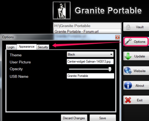 Granite Portable- options