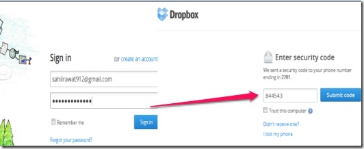 Enable Two Step Authentication in Dropbox