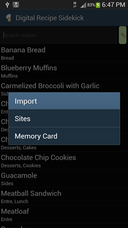 Import Recipes