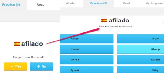 Lingua.ly- practice added words