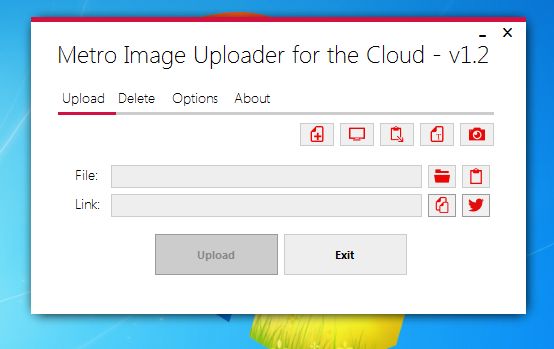 Metro Image Uploader default window