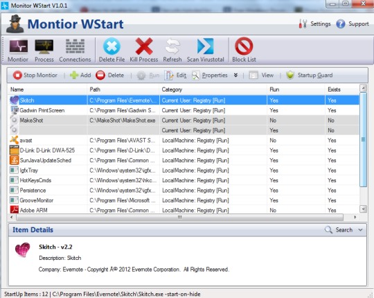 Monitor Wstart- interface