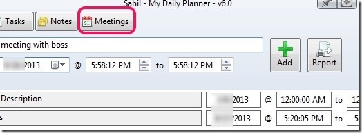 My Daily Planner- add meetings
