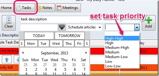 My Daily Planner- add tasks