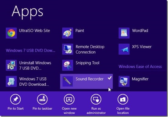 Pinning apps to Windows 8 Start Screen
