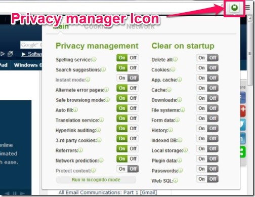 Privacy manager