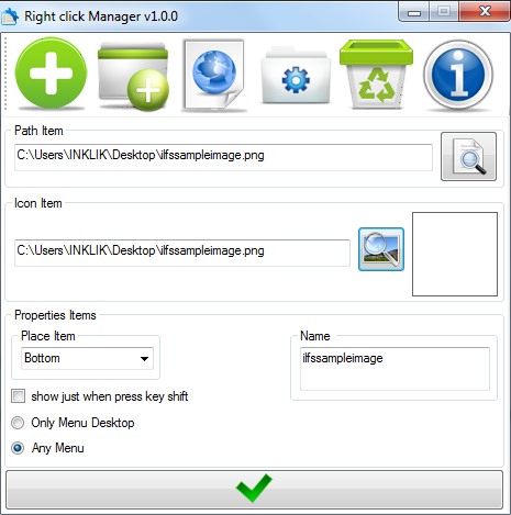 Right click Manager- interface