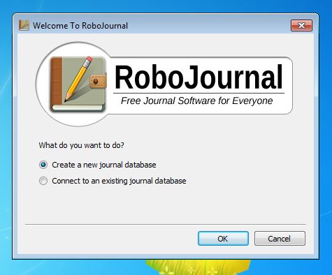 RoboJournal login window