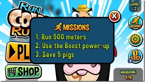 Run Cow Run - missions