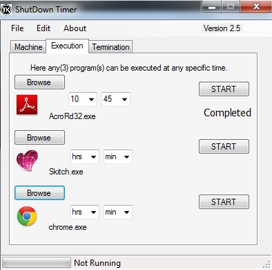 ShutDown Timer- add an application to launch
