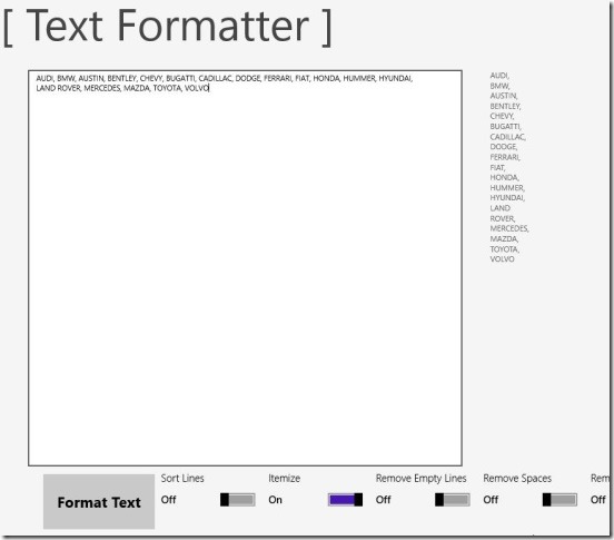 [Text Formatter] itemizing