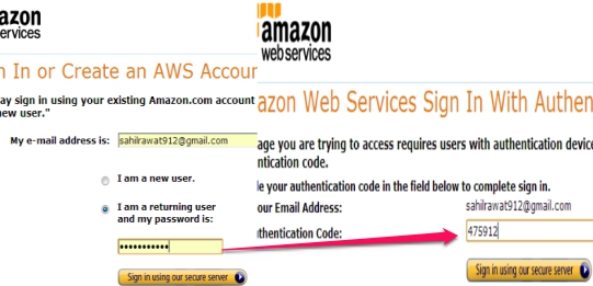 Two Step Authentication in Amazon Web Services