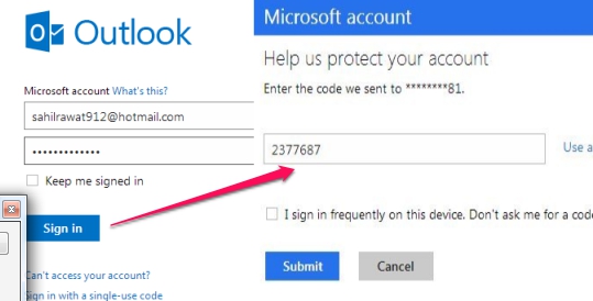 Two Step Authentication in Hotmail