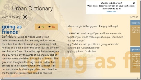 Urban Dictionary For Windows - Main Screen