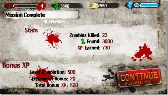 Zombie HQ - game results