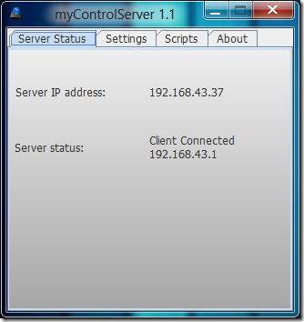 client connected controlserver box