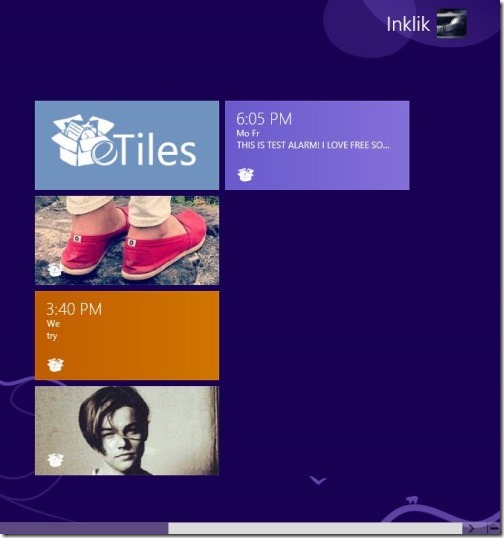 eTiles - custom tiles on start screen