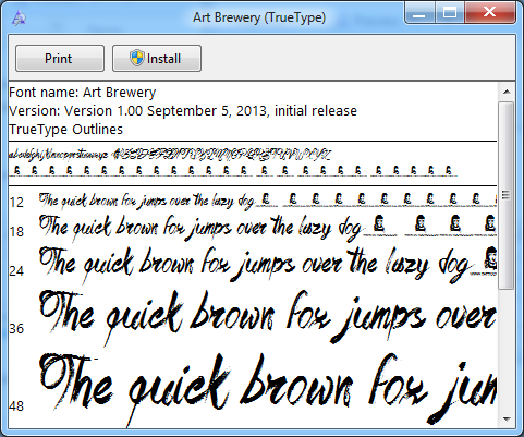 preview of font