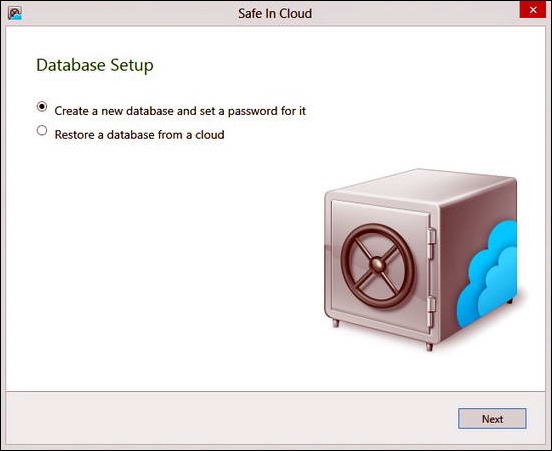 Safe In Cloud - Creating a New Database