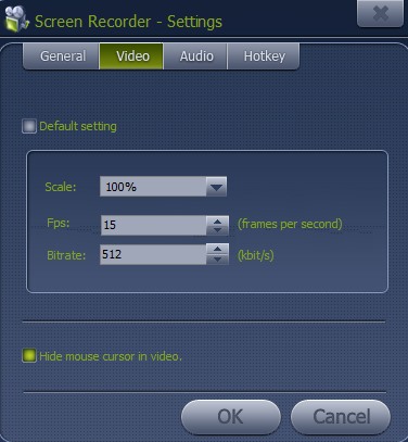 Ainishare Free Screen Recorder- change video settings