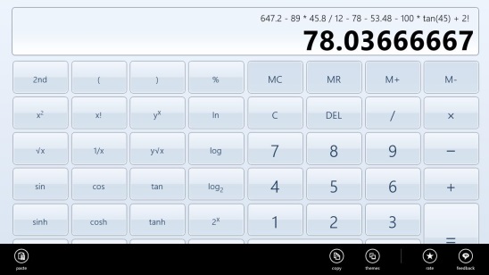 Calculator X8 - Windows 7 theme and flyout
