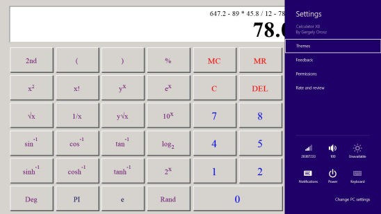 Calculator X8 - Windows 95 theme and setting charm