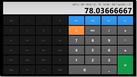 Calculator X8 - metro theme