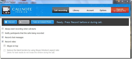 Callnote premium-Skype call recorder-interface