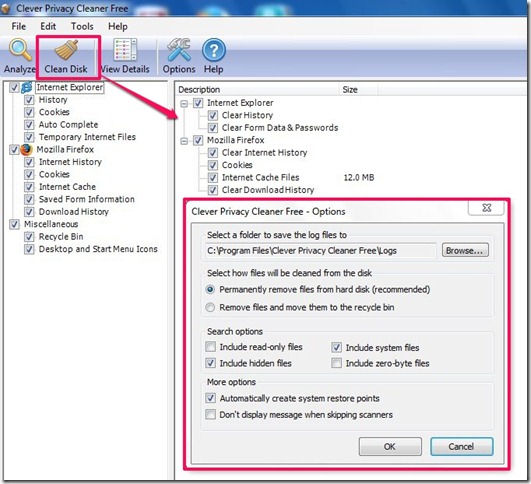 Clever Privacy Cleaner Free-clear history-clean disk