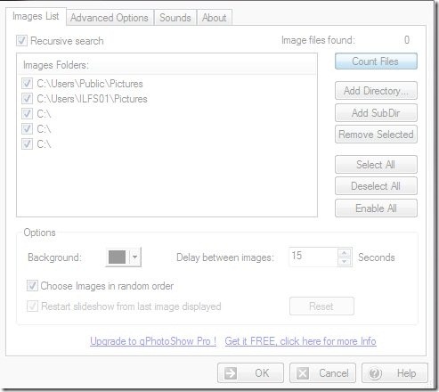 CubePhotoShow-screensaver maker-image lsit menu