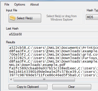 DigitalVolcano Hash Tool- add files to view hash values