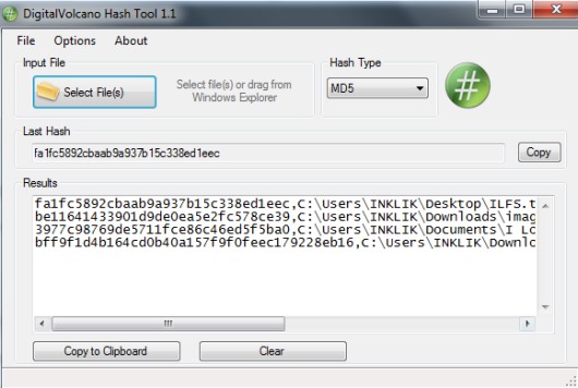 DigitalVolcano Hash Tool- interface