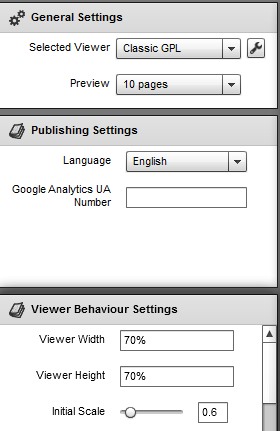 FlexPaper Desktop Publisher- adjust settings