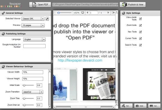 FlexPaper Desktop Publisher- interface