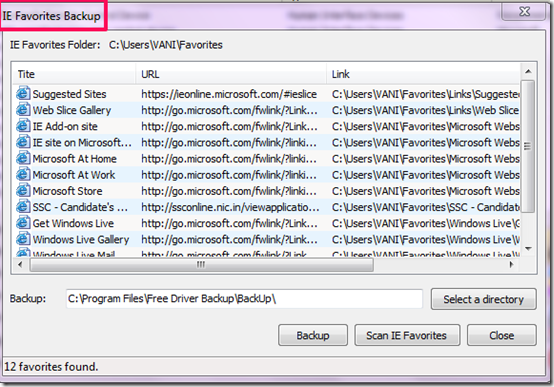 Free Driver Backup-driver backup-backup IE favorites