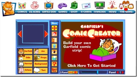 Garfield Comic Creator main interface