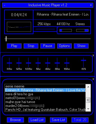 Inclusive Music Player- interface