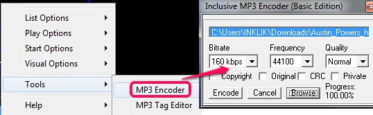 Inclusive Music Player- mp3 encoder