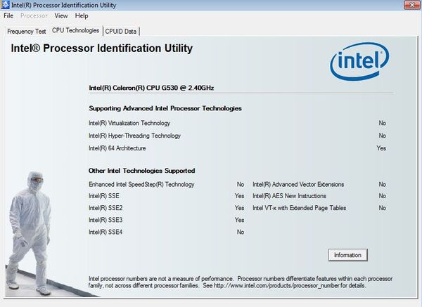 Intel Processor Indentification advanced