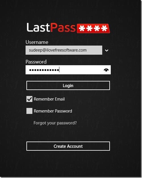 LastPass - sign in