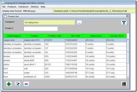 Lecprog stock management