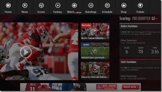 NFL Mobile - video and flyout